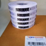 ป้ายคอเสื้อ เนื้อริบบิ้นซาติน 1.3 ซม. ริบบิ้นสีขาว 1 พิมพ์ดำ 5 ม้วน