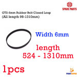 GT2-6mm Rubber timing Belt Closed Loop Pitch 2mm width 6mm สายพานขับ (ชุดที่ 2 524-1310mm)
