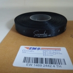 ป้ายคอเสื้อ เนื้อริบบิ้นซาติน 1.3 ซม. ริบบิ้นสีดำ 2 พิมพ์ ขาว 1 ม้วน