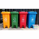 ถังขยะ กทม. เท้าเหยียบ มีล้อเข็น 120 ลิตร