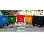 ถังขยะ กทม. พร้อมล้อเข็น รุ่นฝาเรียบ มีหูยก 660 ลิตร สีน้ำเงิน (NADA)