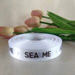 ป้ายคอเสื้อ เนื้อริบบิ้นซาติน 2.0 ซม. ริบบิ้นสีขาว 1 พิมพ์น้ำตาล 1 ม้วน สำเนา