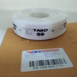 ป้ายคอเสื้อ เนื้อริบบิ้นซาติน 2.5 ซม. ริบบิ้นสีขาว 1 พิมพ์ดำ 1 ม้วน