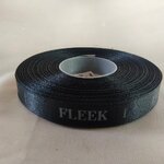 ป้ายคอเสื้อ เนื้อริบบิ้นซาติน 1.3 ซม. ริบบิ้นสีดำ61 พิมพ์เทา 1 ม้วน