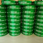 ป้ายคอเสื้อ เนื้อริบบิ้นซาติน 2.5 ซม. ริบบิ้นสีเขียว 17 พิมพ์ขาว 30 ม้วน