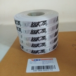 ป้ายคอเสื้อ เนื้อริบบิ้นซาติน 1.3 ซม. ริบบิ้นสีขาว 1 พิมพ์ดำ 5 ม้วน