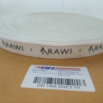 ป้ายคอเสื้อ เนื้อคอตต้อนก้างปลา 2.0 ซม.พิมพ์ดำ 1 ม้วน