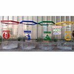 ถังขยะพลาสติกใส หกเหลี่ยม 56 ลิตร ฝาครอบสี