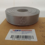 ป้ายคอเสื้อ เนื้อริบบิ้นซาติน 2.5 ซม. ริบบิ้นสีเทา 67 พิมพ์ขาว 1 ม้วน