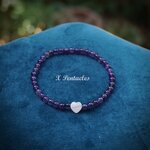 💜หินอเมทิสต์🤍Seashell heart (หิน 4 มิล)