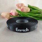 ป้ายคอเสื้อ เนื้อริบบิ้นซาติน 1.3 ซม. ริบบิ้นสีดำ 2 พิมพ์ ขาว 1 ม้วน