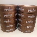 ป้ายคอเสื้อ เนื้อริบบิ้นซาติน 2.5 ซม. ริบบิ้นสี่น้ำตาล 37 พิมพ์ขาว 10 ม้วน