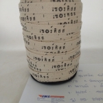 ป้ายคอเสื้อ เนื้อคอตต้อนก้างปลา 1.3 ซม.พิมพ์ดำ 1 ม้วน