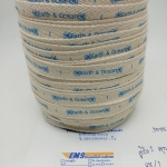 ป้ายคอเสื้อ เนื้อคอตต้อนก้างปลา 1.3 ซม.พิมพ์ฟ้า 1 ม้วน