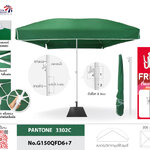 Leo ร่มสนาม สำหรับแม่ค้า,ขายของ,ร้านกาแฟ,โรงแรม ขนาด2x2เมตร ก้านไฟเบอร์ไม่ขึ้นสนิม ผ้าโพลีเอสเตอร์หนา600D