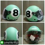 🔥หมวกกันน็อค TEENAGE ลายเลข 8 สีเขียวมิ้น