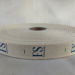 ป้ายคอเสื้อ เทปละเอียด 2 ซม.พิมพ์น้ำเงิน 1 ม้วน