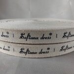 ป้ายคอเสื้อ เนื้อคอตต้อนก้างปลา 2.0 ซม.พิมพ์ดำ 1 ม้วน