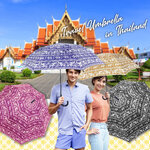 Leo ร่มยาวออโต้เปิด 21 นิ้ว ลายช้าง ผ้าเคลือบยูวีกันแดดและฝน