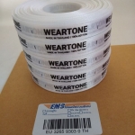 ป้ายคอเสื้อ เนื้อริบบิ้นซาติน 1.3 ซม. ริบบิ้นสีขาว 1 พิมพ์ดำ 5 ม้วน