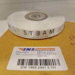 ป้ายคอเสื้อ เนื้อริบบิ้นซาติน 1.3 ซม. ริบบิ้นสีขาว 1 พิมพ์เทา 1 ม้วน