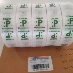 ป้ายคอเสื้อ เนื้อริบบิ้นซาติน 2.5 ซม. ริบบิ้นสีขาว 1 พิมพ์เขียว 5 ม้วน