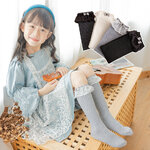 ถุงเท้ายาว ถุงเท้าแฟชั้นเกาหลี สีขาว สีดำ สีเทา แบบฟรีไซส์ ยาว 30 CM.