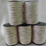 ป้ายคอเสื้อ เนื้อคอตต้อนก้างปลา 1.3 ซม.พิมพ์ดำ 5 ม้วน