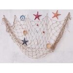 ตาข่ายแขวนผนัง เชือกตกแต่ง ตาข่ายเชือกปอ 3mm. **ขนาดผืน 120 x 120 cm.**