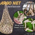 Cargo Net ถุุงตาข่ายเชือกมะนิลาแท้ถัก ขนาด 16 มิล ช่องตา 15x15 cm.พร้อมบ่วงเชือกทั้ง 4 ด้าน พร้อมใช้งานได้ทันที