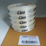 ป้ายคอเสื้อ เนื้อริบบิ้นซาติน 1.3 ซม. ริบบิ้นสีครีม S-2 พิมพ์ดำ 5 ม้วน