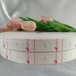 ป้ายคอเสื้อ เทปละเอียด 2.5 ซม.พิมพ์ชมพู 2 ม้วน