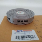 ป้ายคอเสื้อ เนื้อริบบิ้นซาติน 2.0 ซม. ริบบิ้นสีเทา 1 พิมพ์ดำ 1 ม้วน