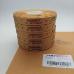 ป้ายคอเสื้อ เนื้อริบบิ้นซาติน 1.3 ซม. ริบบิ้นสีทอง 103 พิมพ์ดำ 5 ม้วน