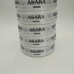 ป้ายคอเสื้อ เนื้อริบบิ้นซาติน 2.5 ซม. ริบบิ้นสีขาว 1 พิมพ์ดำ 5 ม้วน