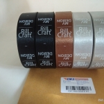 ป้ายคอเสื้อ เนื้อริบบิ้นซาติน 2.0 ซม. คละสี พิมพ์ขาว 5 ม้วน