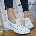 รองเท้าลำลองเพื่อสุขภาพ วัสดุผ้ายืด สัมผัสนุ่มสบาย (สีขาว)