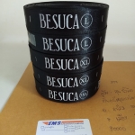 ป้ายคอเสื้อ เนื้อริบบิ้นซาติน 2.0 ซม. ริบบิ้นสีดำ 1 พิมพ์ขาว 5 ม้วน