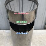 ถังขยะสเตนเลส พร้อมที่เขี่ยบุหรี่ คอตั้ง 8 นิ้ว