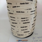 ป้ายคอเสื้อ เนื้อคอตต้อนก้างปลา 1.3 ซม.พิมพ์ดำ 1 ม้วน