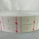 ป้ายคอเสื้อ เทปละเอียด 2 ซม.พิมพ์ชมพู 2 ม้วน