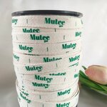 ป้ายคอเสื้อ เนื้อคอตต้อนก้างปลา 1.3 ซม.พิมพ์เขียว 1 ม้วน