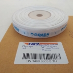 ป้ายคอเสื้อ เนื้อริบบิ้นซาติน 1.3 ซม. ริบบิ้นสีขาว 1 พิมพ์ฟ้า 1 ม้วน