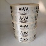 ป้ายคอเสื้อ เนื้อริบบิ้นซาติน 2.5 ซม. ริบบิ้นสีครีม s-2 พิมพ์น้ำตาล 5 ม้วน