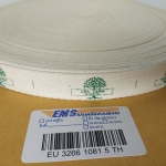 ป้ายคอเสื้อ เนื้อคอตต้อนก้างปลา 2.0 ซม.พิมพ์เขียว 1 ม้วน