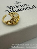 สีทอง * Vivienne Westwood Mini Orb Ring แหวนวิเวียน ดาวเสาร์ ประดับเพชร งานฝังเพชรละเอียด งานสวย ฟรีไซส์ พร้อมส่งในไทย ไม่มีกล่อง อุปกรณ์