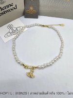 สีทอง | Vivienne Westwood Lucrece Pearl Necklace สร้อยคอไข่มุก จี้ดาวเสาร์เข็มกลัด