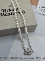 สีเงิน | Vivienne Westwood Mini Bas Pearl Chocker สร้อยคอไข่มุกวิดวียน จี้ดาวเสาร์ฝังเพชร รุ่นนี้ขายดีสุด ต้องมีเลย