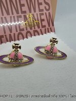 สีชมพู | Vivienne Westwood Saturn Earrings ต่างหูดาวเสาร์ลงสี งานสวย