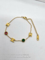 สร้อยแขน ซีลีน ลายทรีออม สลับอัญมณีหลากสี CELINE Nacklace พร้อมส่ง งานสวยภาพถ่ายจากงานจริง แบบ : สร้อยคอ / สร้อยแขน ไม่รวม กล่อง และอุปกรณ์ สำเนา